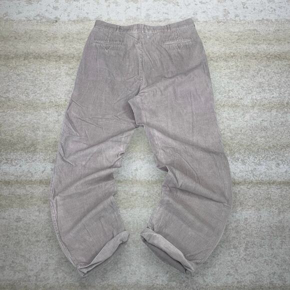 Scandia Woods Corduroy Pants Tan Cotton Baggy Wide Leg Fit Pleated Front - Picture 1 of 4